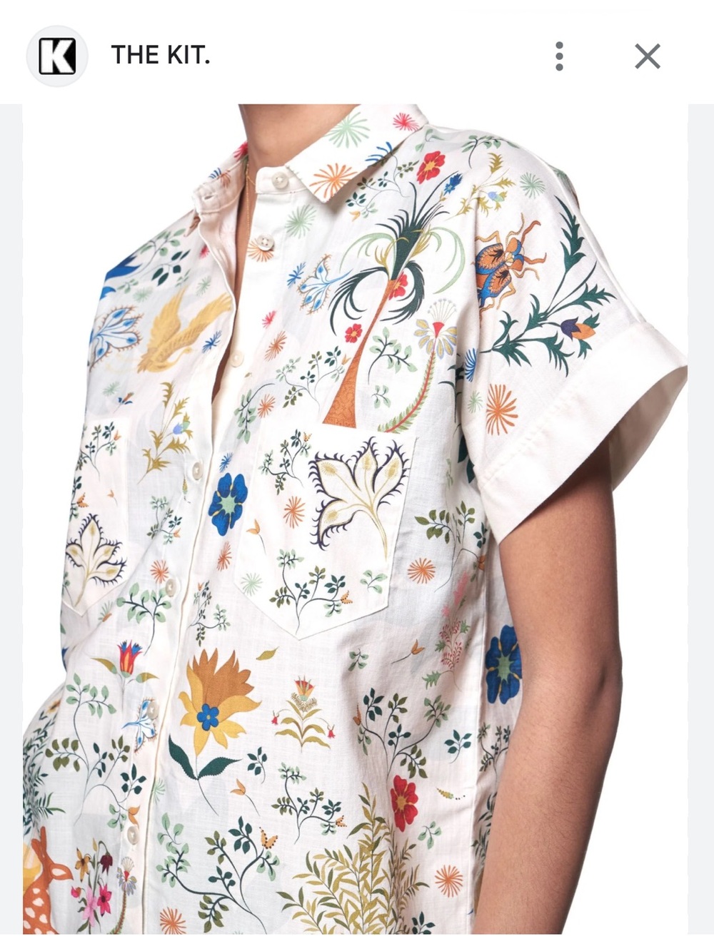 The KIT Printed Woodland Button-Up Shirt - White Multicolor